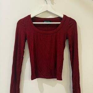 Motel Rocks Burgundy Long Sleeve Top
